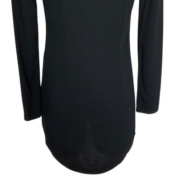 Reformation Clausen Tuxedo Dress 2 Black Mini Long Sleeve Button Front Party - Picture 9 of 11